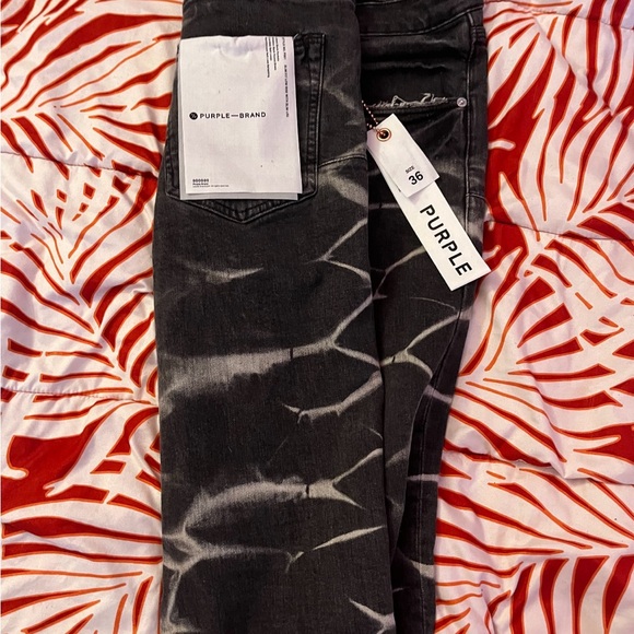 Black and White Purple Jeans